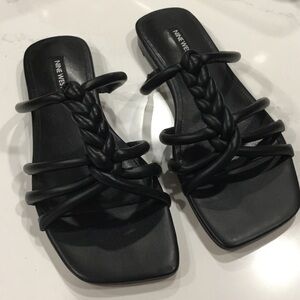 Nine West Black Braided Sandals